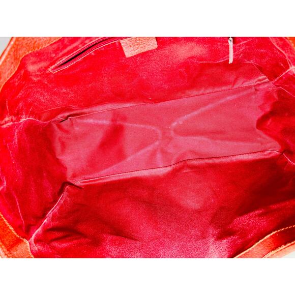 Gucci GG Canvas Red Tote Bag Leather Trim Top Handle Shoulder – Medium - Picture 6 of 9